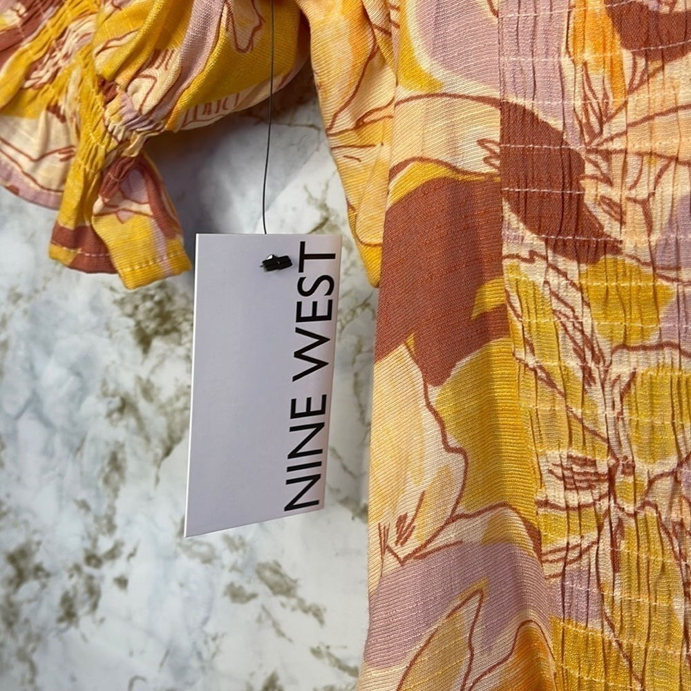 Nine West Floral Puff Sleeve Top l SIZE XS - Picture 10 of 12